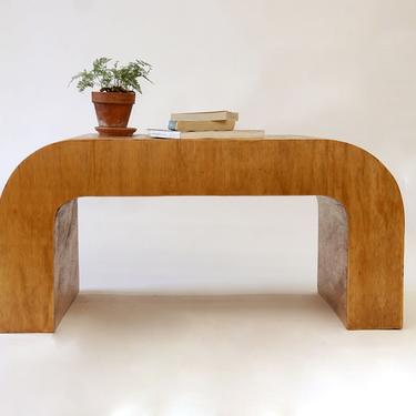 Curved Coffee Table, U shaped coffee table, Modern simple rounded table - Golden Oak 