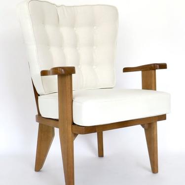 Guillerme et Chambron French Oak Lounge Chair