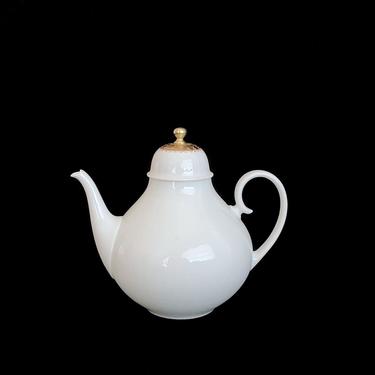 Vintage Mid Century Modern 1950s / 1960s Bjorn Wiinblad White and Gold Teapot ROMANCE Rosenthal Studio Linie 
