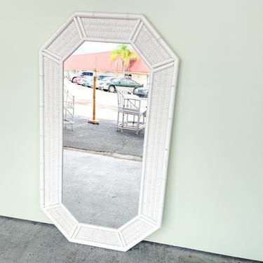 Faux Bamboo and Rattan Octagon Mirror
