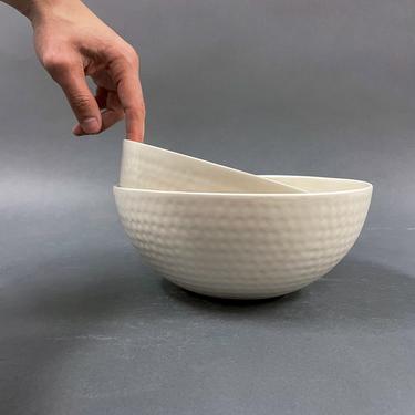 Handmade Ceramic Serving Bowl set in white - Stoneware 