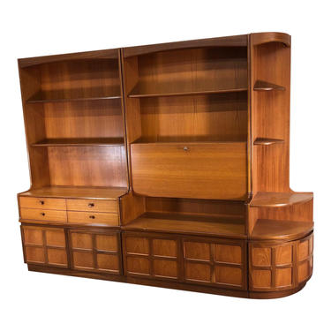 Mid Century 3 Piece Teak Wall Unit By Nathan Furniture 