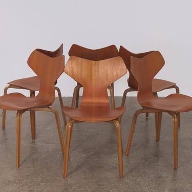 Set of Six Arne Jacobsen Grand Prix Chairs by openairmodern