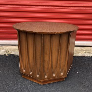 Mid Century End Table with Storage Cabinet