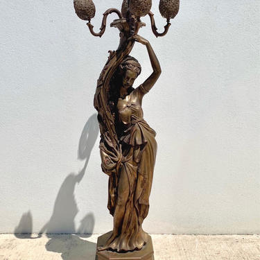 1970s Art Nouveau Maiden Lamp