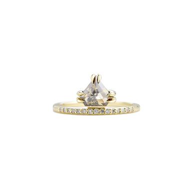 Corona Salt &amp; Pepper Shield Diamond Engagement Ring