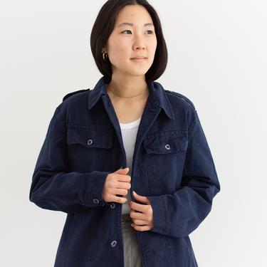 Vintage Blue Denim Over Shirt Jacket | Unisex Workwear Overdye Overshirt | M | 