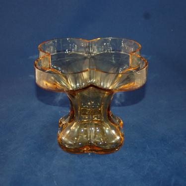 Onnenlehti Helena Tynell Design Riihimaen Lasi OY #1410 Amber Art Glass Vase 1971-1976 with Original Label Finland ~ Excellent Condition 