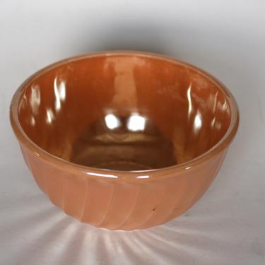 vintage fire king peach lusterware swirl bowl 