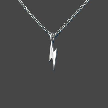 Force of Nature_Sterling Silver Lightning Bolt 18in Dainty Necklace by LeChalet