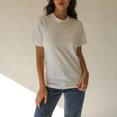 Vintage 80s BVD Blank White Paper Thin Tee Shirt | Made in USA | Single Stitch, Undershirt | 1980s Blank White, Soft, Thin T-Shirt 