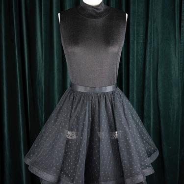 Designer Vintage 1980s Bill Blass Polka Dot Layered Tulle Skirt from the Estate of Nina Griscom 