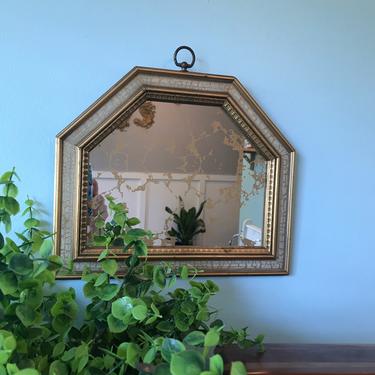 Gold veined mirror, regency gold framed six-sided mirror mirror collage mirror 