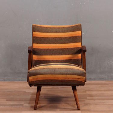 Mid Century Orange Striped Bouncing Armchair – ONLINE ONLY