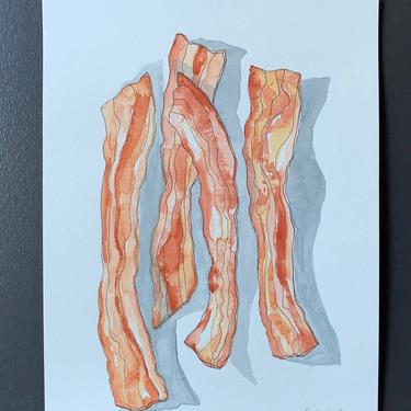 Bacon Original Watercolor Painting