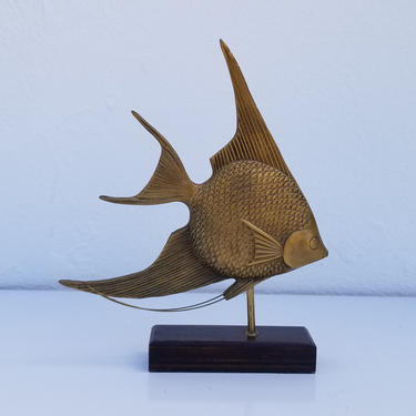 Vintage Brass Fish Sculpture . 