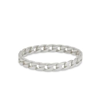 STERLING SILVER CUBAN LINK RING