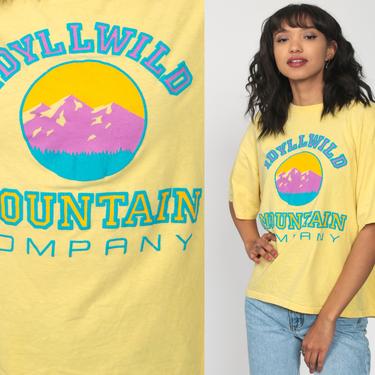 Idyllwild Shirt Mountain Company California Tshirt 80s Graphic Tee Single Stitch T Shirt Yellow Vintage T Shirt 1980s Extra Large xl by ShopExile