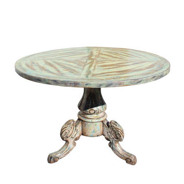 Distressed Mixed Color Tri-Legs Base Round Pedestal Table cs5677E 