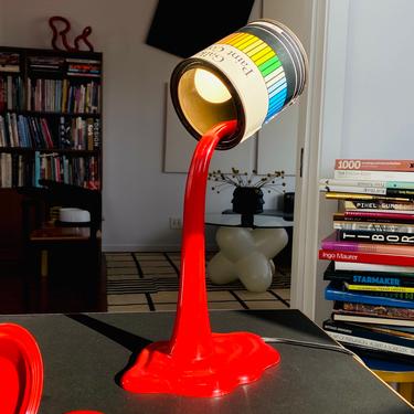 Vintage Pop Art Paint Can Spill Lamp