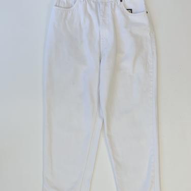 High Waisted White Denim Jeans