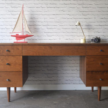 Society Desk - Solid Cherry - Teak Stain - Mid Century Modern Inspired - Custom for Briana 