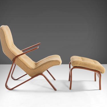Grasshopper Chair and Ottoman Attributed to Eero Saarinen for Knoll, USA 