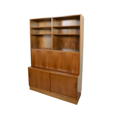 Walnut Wall Unit Desk Bookcase Hutch Hundevad Danish Modern 