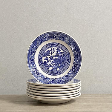 Blue Willow Side Plates 6 3/8&amp;quot; Appetizer Dessert Plate Set of 8 