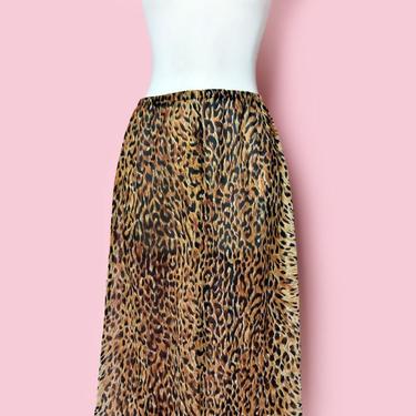 Vintage LEOPARD PRINT Slip Skirt, Half Slip 1960's Lingerie, 1950's Vintage Dress 