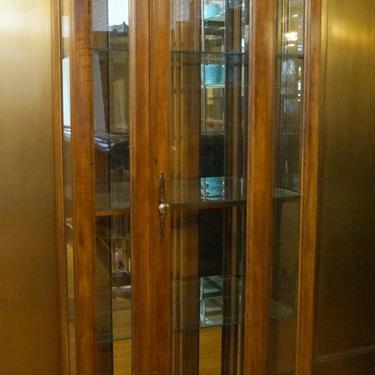 Wood and Glass Tall Display Cabinet
