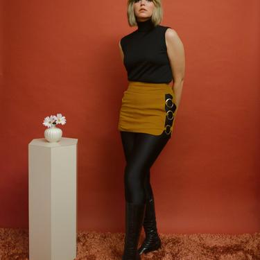 1960s mustard suede mini skirt