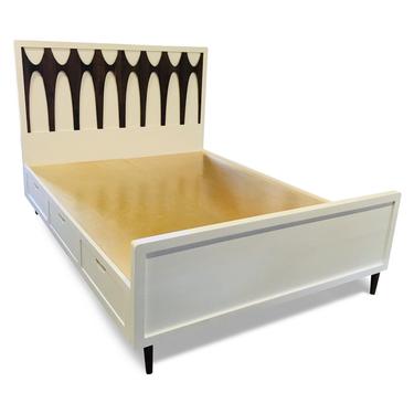 CUSTOM ORDER Alvorada Queen Sized White Platform Bed and Headboard (Los Angeles) by HouseCandyLA