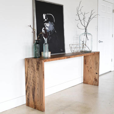 Reclaimed Wood Console Table / Modern Plank Entryway Table 