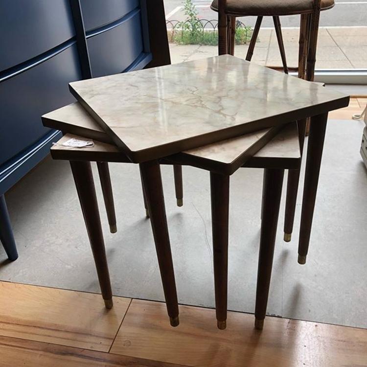                   Set of 3 stacking mcm tables $65!
