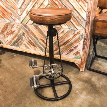 Leather Top Pedal Bar Stool