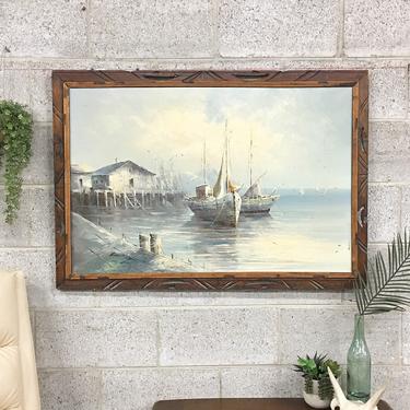 LOCAL PICKUP ONLY ———— Vintage Boat Painting 