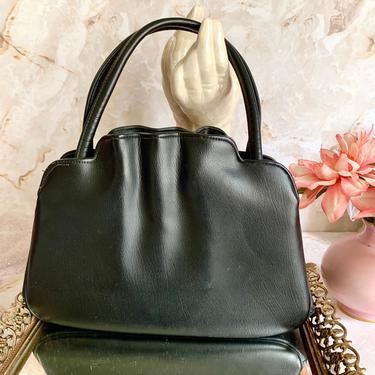 Vintage Purse, Vegan Faux Leather Handbag, Kelly Bag, Pin Up, Rockabilly, 50s 60s 