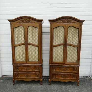 French Pair of Tall Armoires Wardrobes Cabinets by Basic Witz 1997