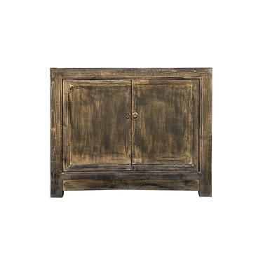 Oriental Distressed Matte Black Credenza Sideboard Table Cabinet cs6162E 