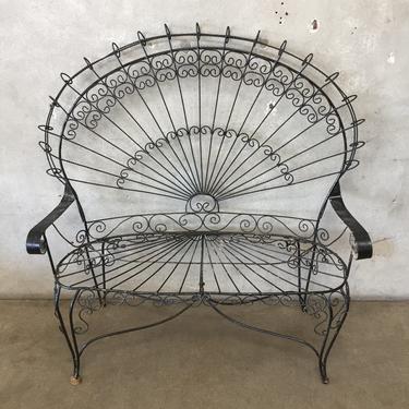 Vintage Metal Peacock Bench - HOLD