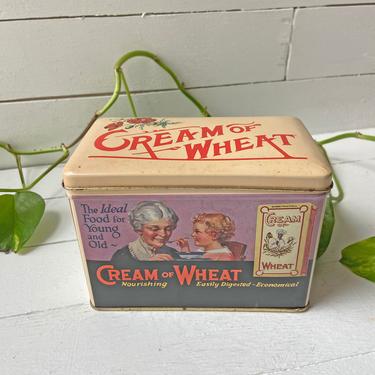 Vintage Cream of Wheat Recipe Tin Box, Cereal Americana // Retro Kitchen Decor, Vintage Cereal // Perfect Gift 