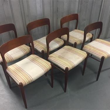 Set Six (6) Niels O. Moller Teak Dining Chairs Model # 75 Mid-century Modern