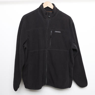 vintage TIMBERLAND y2k black basic FLEECE jacket coat -- size men's medium 