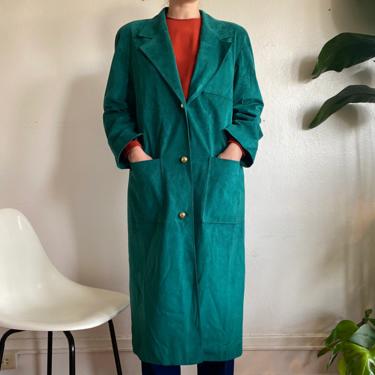 vintage emerald ultra suede trench jacket medium 