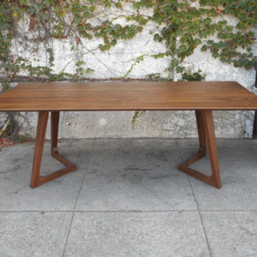 Mid Century Solid Walnut Rectangle Dining Table