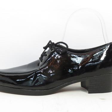 Vintage 80s/90s Deadstock Patent Leather Lace Up Oxford Mootsie Tootsie Shoes Size 7.5 