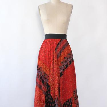 Abstract Mixed Media Flowy Skirt M/L