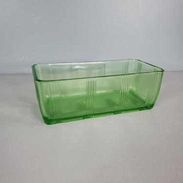 Vintage Green Uranium Depression Glass Bowl 