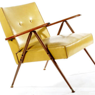 Mid-Century Vinyl Lounge Chair